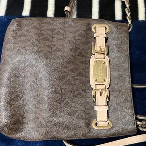 Michael Kors Brown Crossbody Bag with Gold Accents